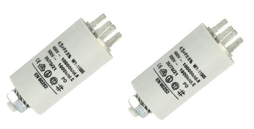 2 Capacitor 4.5mf micro farad 400v 450v 500v 50 60 hz universal motor start capacitor with am terminal w1 11005 jr international