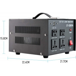 Convertitore elettrico cambia tensione 220 verso 110vca trasformatore 220v 110v 2000w corrente adattatore converter bronson - 2