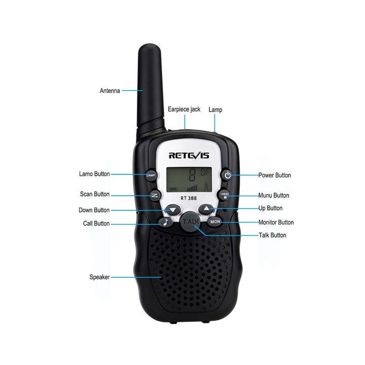 Walkie-Talkie 2 PCS Long Range VOX 8 canali Duplex Radio UHF 446MHz Perfetto per l'acquisto centrale di supermercati