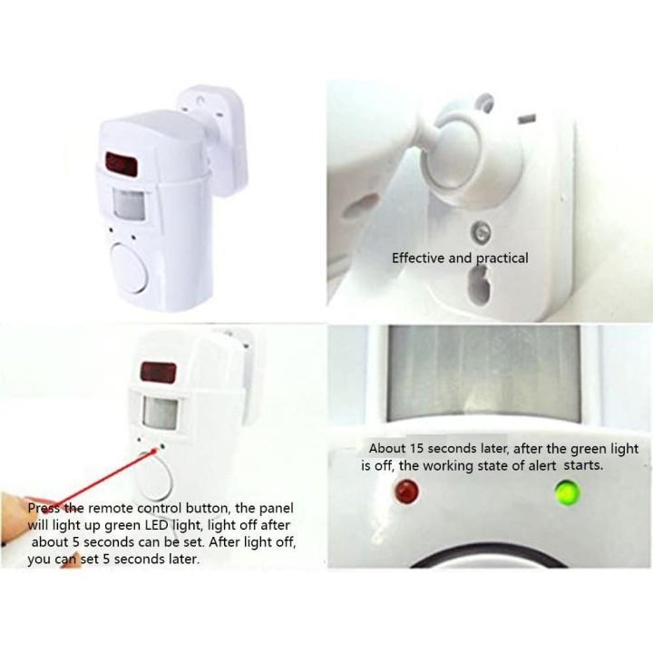 4 Ir detector alarm with 2 remote autonomous movement and volume siren st205 jr international - 8