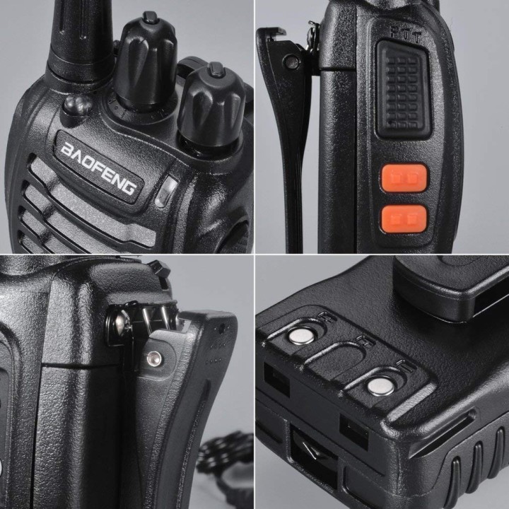 4 Baofeng BF-888S 16 canali UHF 400-470MHz Walkie Talkie Coppia ricetrasmettitore ricetrasmettitore radio FM a 2 vie 3 km baofen