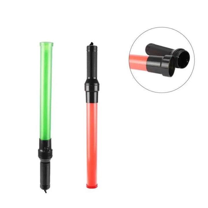 Rot grün leuchtender stab polizei verkehrszeichnen strasse flug jr international - 4