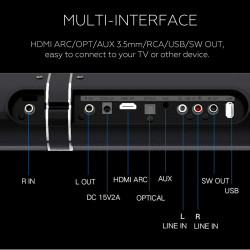 Barra de sonido Bluetooth Pared de eco de audio de cine en casa con separación incorporada para Xiaomi IOS Apple iPhone LP-1807