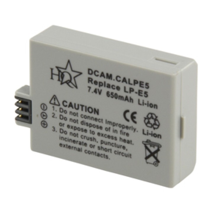 Akku für digitalkamera dcam.calpe5 7,4 vdc 650 mah art lp e5 hq - 3