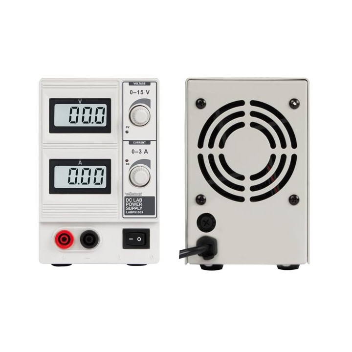 Labornetz labps1503 220v 230VAC 0-15 VCC / 0-3 A MAX / Dual-LCD-Display velleman - 1