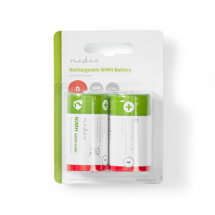 2 piles lr20 1.2v 4000ma batterie rechargeables NiMH 4a type d nr20c r20 HQHR20-4000/2B