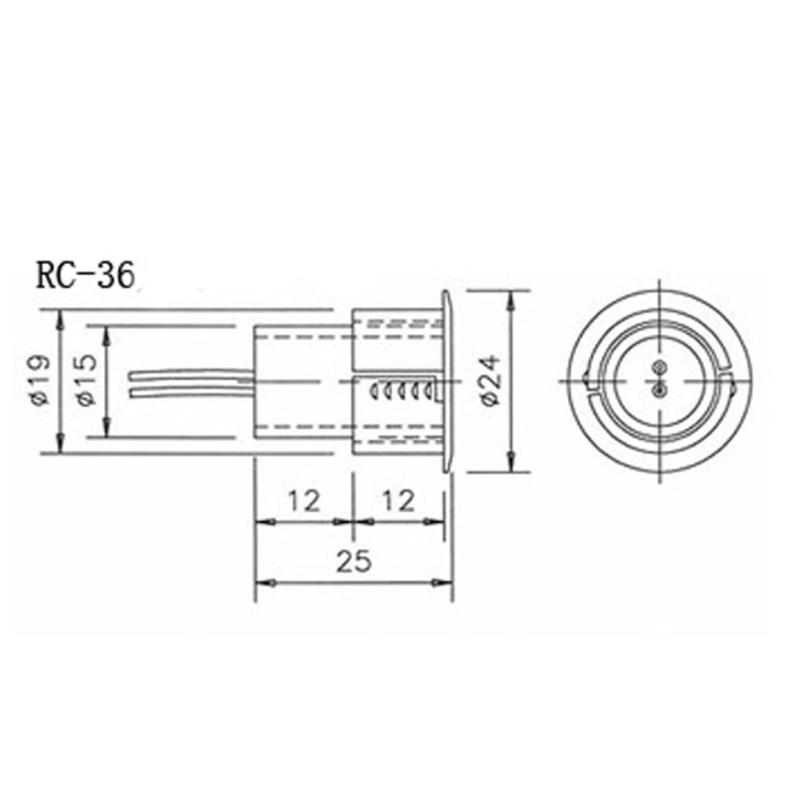Contact magnetique encastre normalement ouvert NO detecteur ouverture capteur de porte fenetre
