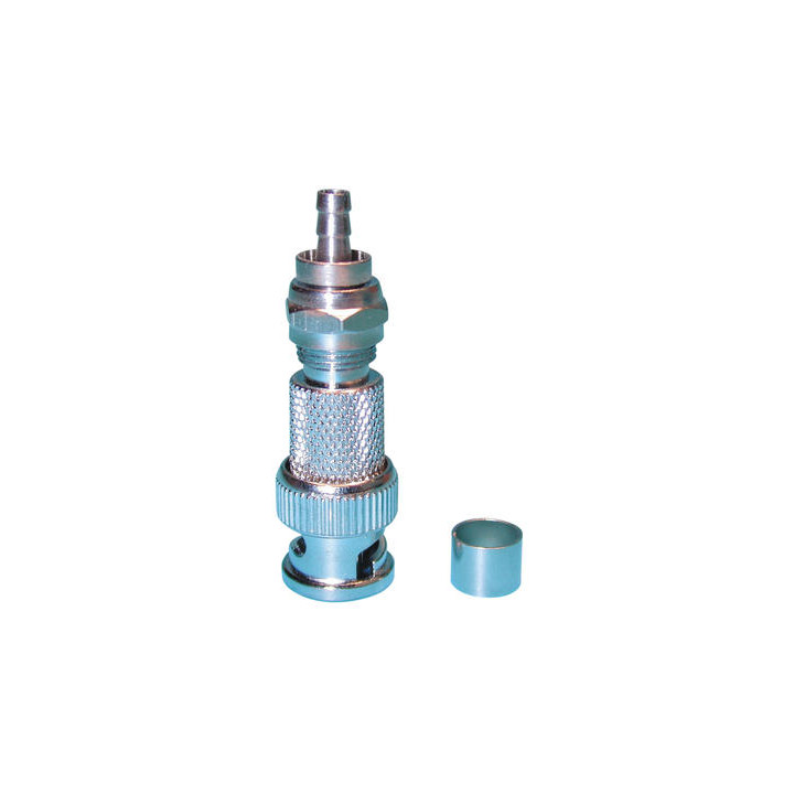 Conector clavija bnc macho para crimpar 5mm para cable coaxial radio television (para 3c2v, rg58) jr international - 1