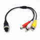 M12 AV Adapter 4Pin Aviation Head Female Plug To 2 RCA + DC Male Cable CCTV Camera Security DVR