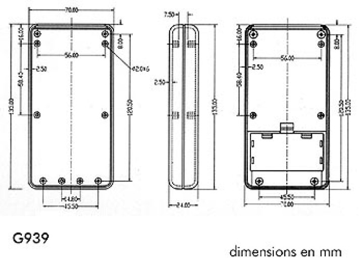 Caja tipo control remoto 135 x 70 x 24mm coffre g939 jr  international - 1