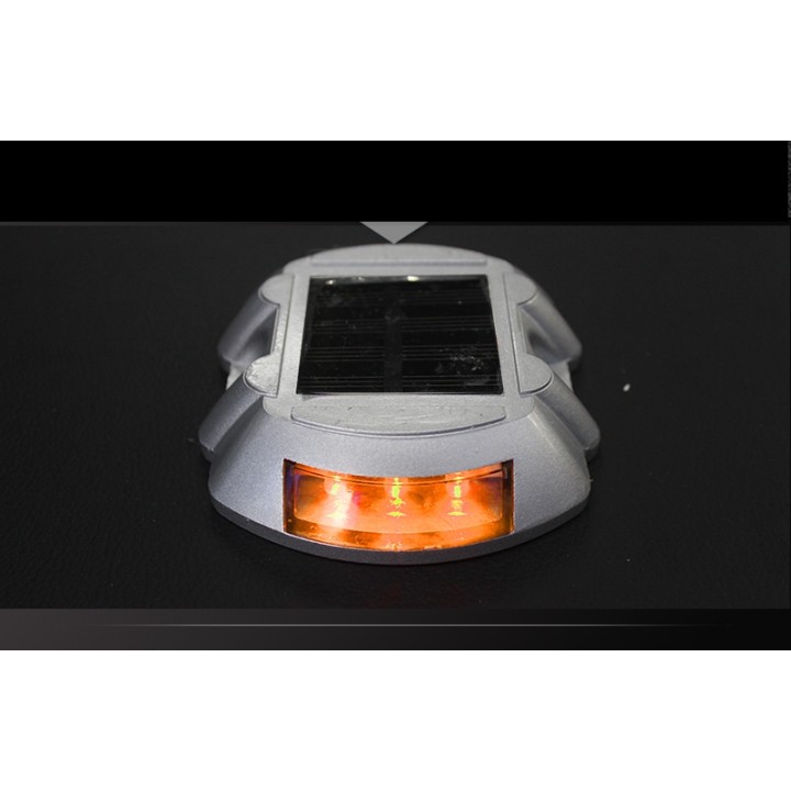 2 Segnale stradale ambra per segnaletica con illuminazione solare 6 led segnaletica stradale per la sicurezza eclats antivols - 