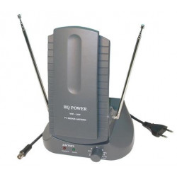Antena uhf, vhf & fm compacta con amplificador uso en el interior velleman - 1