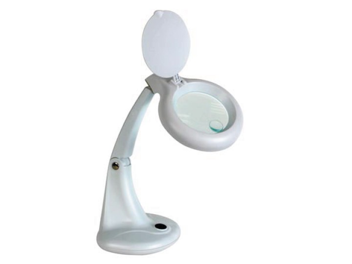 Lámpara de escritorio con lupa 3 + 12 dioptrías 12w color blanco jr  international - 2