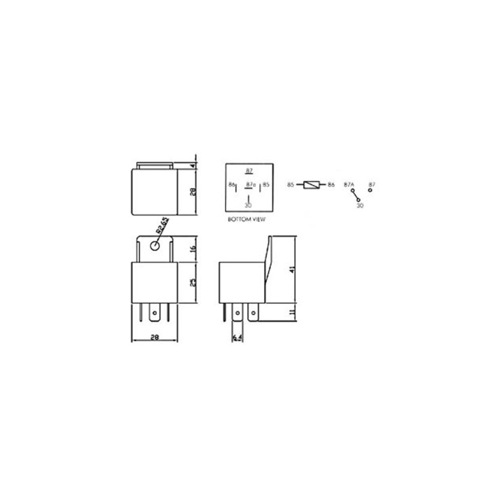 2 Rele' auto 12vcc 1 contatto no nf 30a 12vcc ru12301 aumento potenza allarme auto jr  international - 1