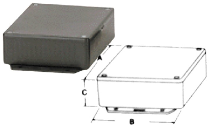 Caja abs negra 150 x 80 x 46 mm estuche de plastico ha1591dfbk jr  international - 1