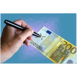 Fieltro detector lápiz detector de billetes falsos de detección de usd 14 euro moneda jr international - 1