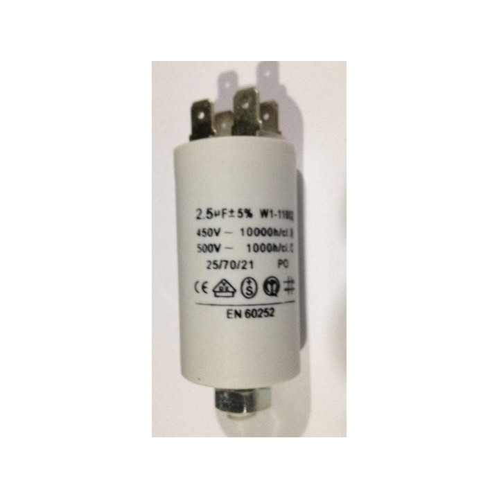 Condensador 2 mfmicro farad 450v 50 60 hz condensador de arranque motor universal a borne am w1 11002 jr international - 1