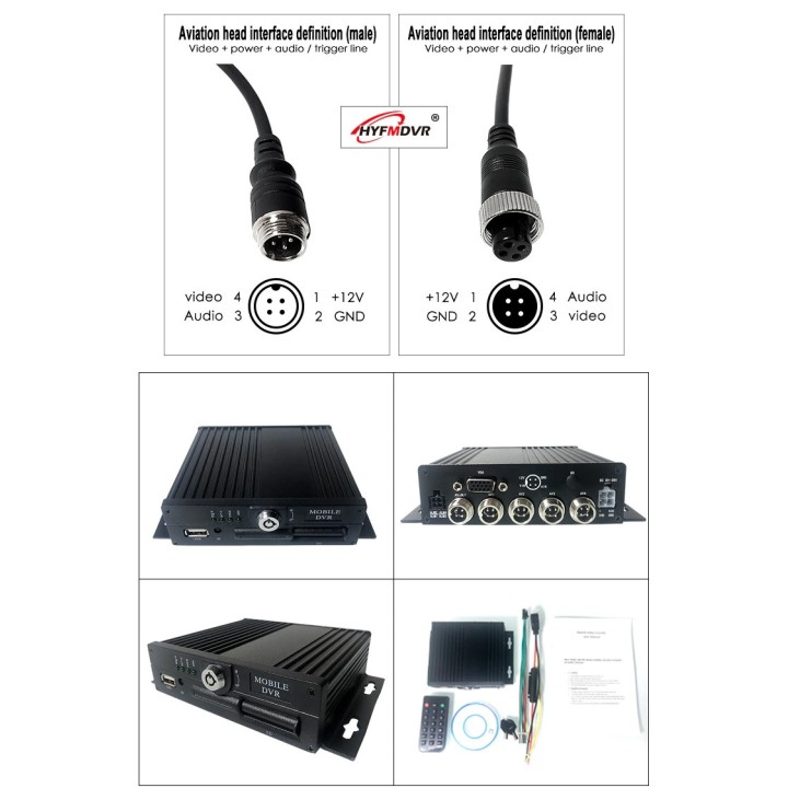 Videoregistratore mobile digitale a 4 canali registrazione mdvr su scheda sd sdc (fino a 128 gb)