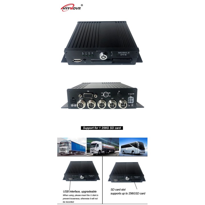 Grabación mdvr móvil de video digital de 4 canales en tarjeta sd sdc (hasta 128 gb)