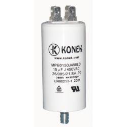 Condensador 15 mf micro farad  uf 450v 50 60 hz condensador de arranque motor universal a borne am w1 11014 jr international - 1