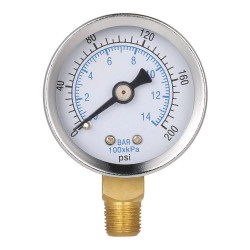 cúbico amor Típico Manómetro de agua 1/8 40 mm 200psi 0 ~ 14bar para reductor de presión  filtro de piscina