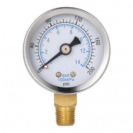 Manomètre de pression d'eau 1/8 40mm 0 ~ 200psi 0 ~ 14bar pour reducteur de pression filtre de piscine