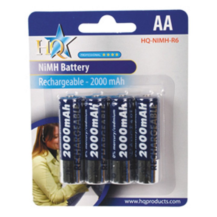 4 pilas aa 1.2v 2000ma recargable hq nimh r6 lr6 aa penlite mignon am3 hq - 1