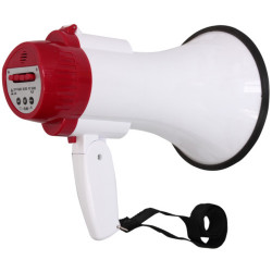 Megaphon 20W mit wiederaufladbarer Batterie Reichweite 300m Aufnahme 8 Sek. Eingebautes Mikrofon.