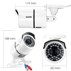 système de sécurité vidéo TVI DVR 8 canaux + disque dur + 8 camera surveillance 1080p 2.0MP cables