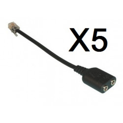 5 X Adattatore casue telefono telefonico microphone micro casco msn yahoo skype voip convertitore adattatore converter jr intern