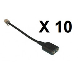 10 X Adaptador casco telefonico telefono microfono micro casco msn yahoo skype voip adaptador convertidor jr international - 1