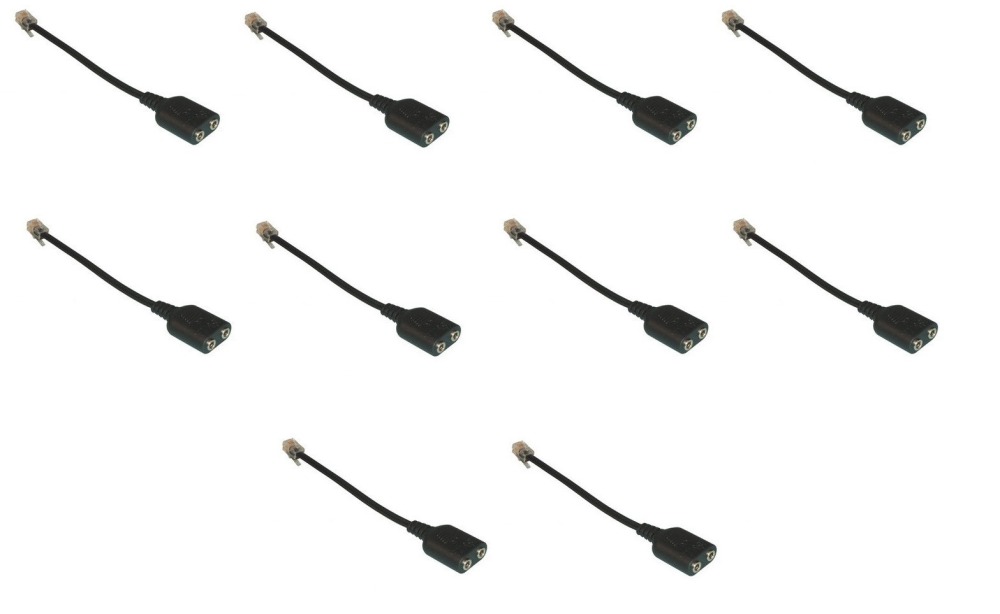 10 X phone adaptor 3.5mm to RJ9 Audio Adapter Cable - 3.5mm audio female socket to RJ9 Modular Plug Adapter Cable for connecting