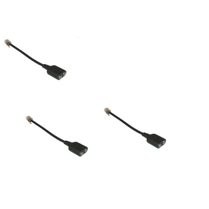 3 X Adattatore casue telefono telefonico microphone micro casco msn yahoo skype voip convertitore adattatore converter jr intern