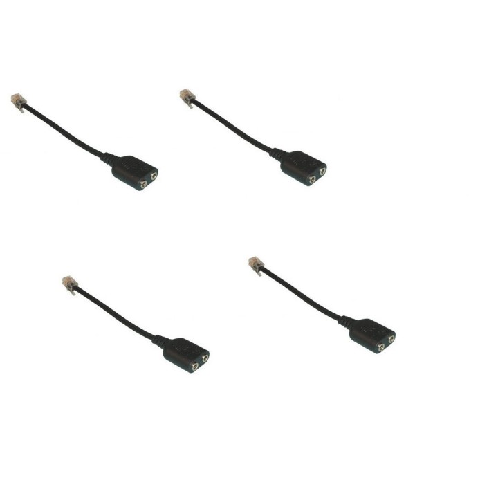 4 X phone adaptor Headset Cable 2 X 3.5mm To RJ9 Jack Adapter Convertor For Connecting Your Own Analog Headphone To Chat On Tele