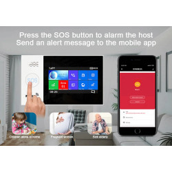 Wireless alarm tuya apps gsm wifi 2 remote control 2 tag 1 sf contact 1 ir radio 1 wired siren