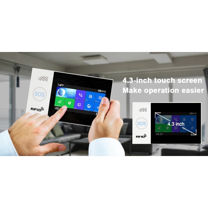 Wireless alarm tuya apps gsm wifi 2 remote control 2 tag 1 sf contact 1 ir radio 1 wired siren