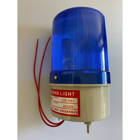 Gyrophare etanche fixe 220v 10w bleu ip 65 eclairage lumineux fixation vis  rb101 girophare 230v 240v