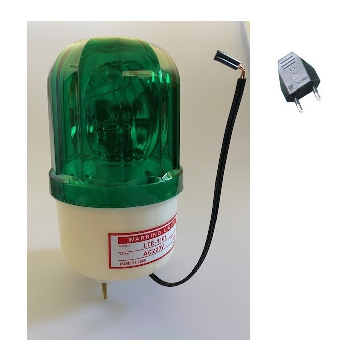 Girofaro fisso 220vca 10w verde (fissazione con viti) rb101 girofari elettrici fissi colore verde compro-technology - 3