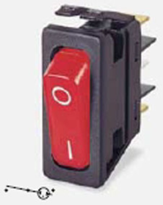 Inter rocker switch red 1t 16a/250vac electric cob250lum jr  international - 1