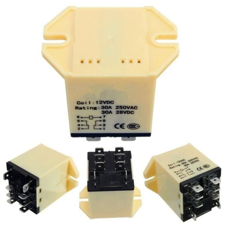 JQX-30F 2Z Enchufe tipo dc 12V 30A DPDT relé de potencia general de 8 pines