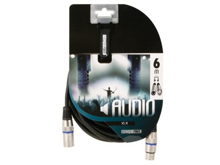 Professional xlr cable, xlr male to xlr female (6m black) velleman - 1