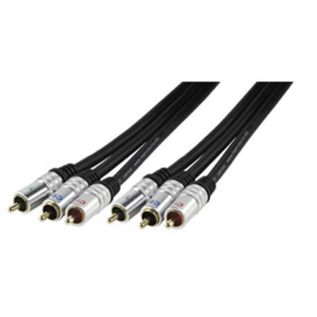 Component -video-kabel 3 cinch 2.5m hq hqas3811 2.5 - Eclats Antivols