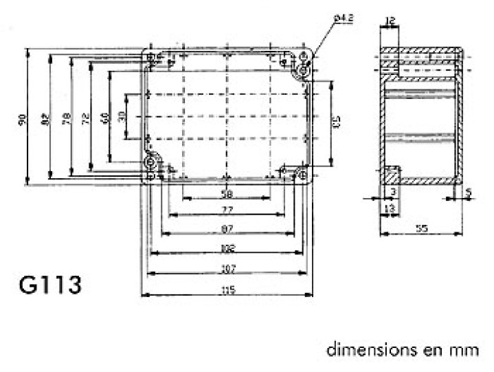 Caja de aluminio estanca 115 x 90 x 55mm jr  international - 1