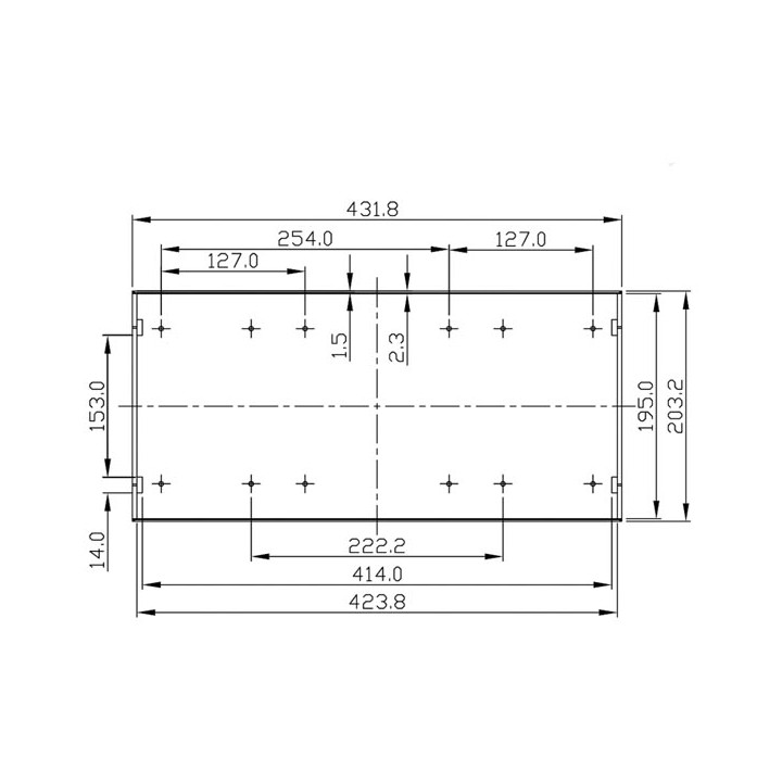 19' rack mount abs enclosure 2u jr  international - 1