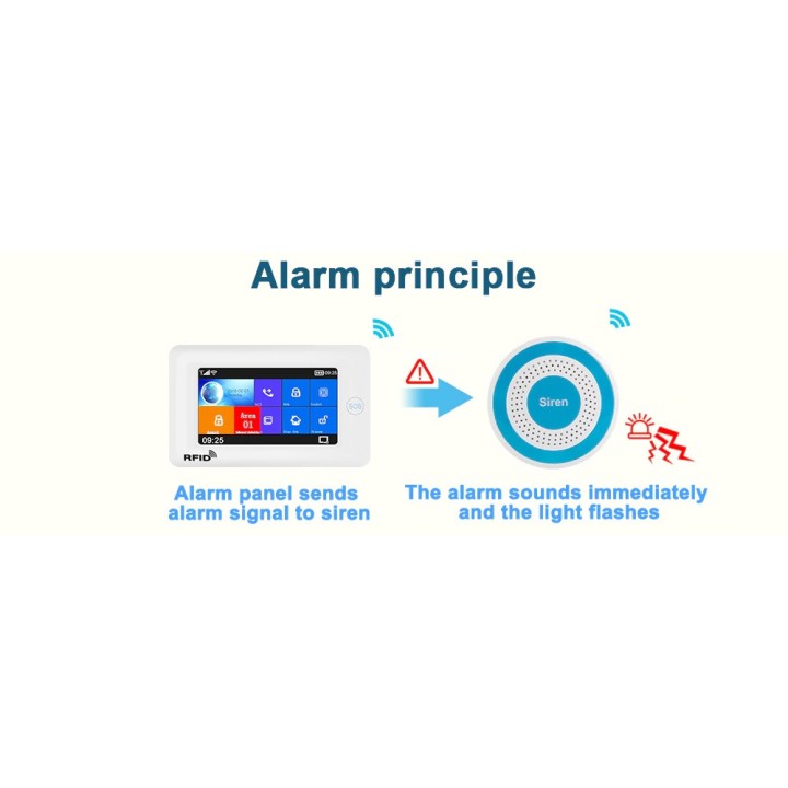 Sirena senza fili autonoma 433MHz tuya sistema di allarme di sicurezza domestica suono e luce