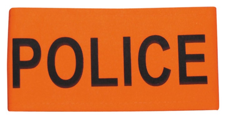 Armbinde fur polizei farbe orange fluoreszierend mit klettverschluss armbinde sicherheit armbinde jr international - 1