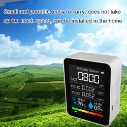 Medidor de CO2 Probador Sensor Temperatura de humedad Calidad del aire Dióxido de carbono TVOC HCHO