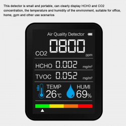 CO2 Meter Tester Sensore Umidità Temperatura Qualità dell'aria Anidride carbonica TVOC HCHO