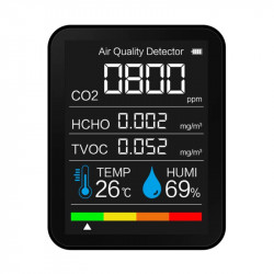 Medidor de CO2 Probador Sensor Temperatura de humedad Calidad del aire Dióxido de carbono TVOC HCHO