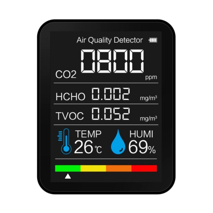 CO2 Meter Tester Sensore Umidità Temperatura Qualità dell'aria Anidride carbonica TVOC HCHO